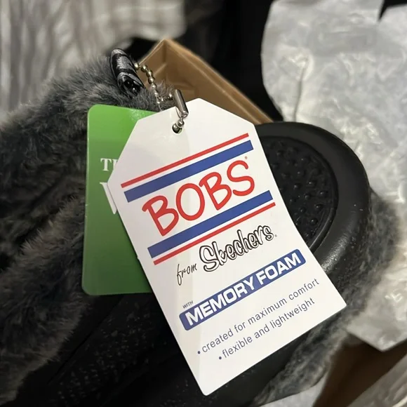 Woman Skechers Bobs Mountain Muse Fur Skipper Shoes 113791 Color Black Brand New - Picture 4 of 6